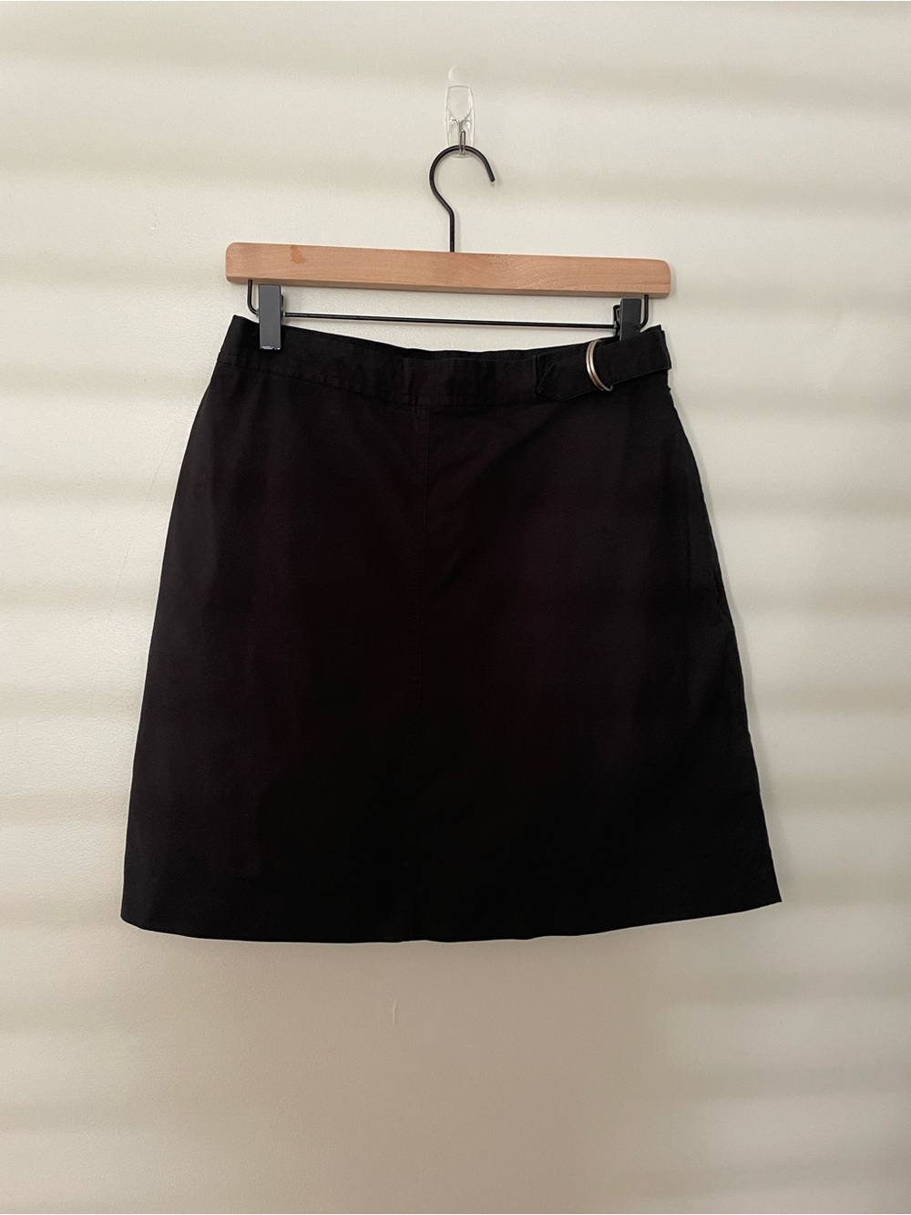 Van Heusen Black A-Line Skirt with Ring Buckle